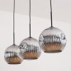 Ripoll Hanglamp, Kogellampje, Hanglamp Chroom, Rookkleurig, 3-lichts
