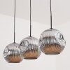 Ripoll Hanglamp, Kogellampje, Hanglamp Chroom, Rookkleurig, 3-lichts