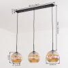 Ripoll Hanglamp, Kogellampje, Hanglamp Amber, 3-lichts