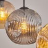 Ripoll Hanglamp, Kogellampje, Hanglamp Amber, Rookkleurig, 3-lichts