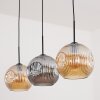 Ripoll Hanglamp, Kogellampje, Hanglamp Amber, Rookkleurig, 3-lichts