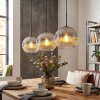Ripoll Hanglamp, Kogellampje, Hanglamp Chroom, Duidelijk, Rookkleurig, 3-lichts