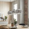 Ripoll Hanglamp, Kogellampje, Hanglamp Chroom, Duidelijk, Rookkleurig, 3-lichts