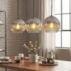 Ripoll Hanglamp, Kogellampje, Hanglamp Chroom, Duidelijk, Rookkleurig, 3-lichts