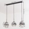 Ripoll Hanglamp, Kogellampje, Hanglamp Chroom, Duidelijk, Rookkleurig, 3-lichts