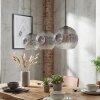 Ripoll Hanglamp, Kogellampje, Hanglamp Duidelijk, Rookkleurig, 3-lichts