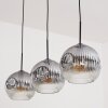 Ripoll Hanglamp, Kogellampje, Hanglamp Duidelijk, Rookkleurig, 3-lichts