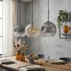 Ripoll Hanglamp, Kogellampje, Hanglamp Amber, Duidelijk, Rookkleurig, 3-lichts