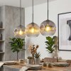 Ripoll Hanglamp, Kogellampje, Hanglamp Amber, Duidelijk, Rookkleurig, 3-lichts
