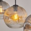 Ripoll Hanglamp, Kogellampje, Hanglamp Amber, Duidelijk, Rookkleurig, 3-lichts
