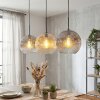 Ripoll Hanglamp, Kogellampje, Hanglamp Amber, Duidelijk, Rookkleurig, 3-lichts
