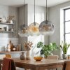Ripoll Hanglamp, Kogellampje, Hanglamp Amber, Duidelijk, Rookkleurig, 3-lichts