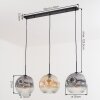 Ripoll Hanglamp, Kogellampje, Hanglamp Amber, Duidelijk, Rookkleurig, 3-lichts