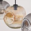 Ripoll Hanglamp, Kogellampje, Hanglamp Amber, Duidelijk, Rookkleurig, 3-lichts