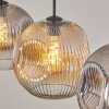 Ripoll Hanglamp, Kogellampje, Hanglamp Amber, Duidelijk, Rookkleurig, 3-lichts