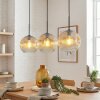 Ripoll Hanglamp, Kogellampje, Hanglamp Amber, Duidelijk, 3-lichts