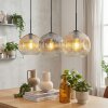 Ripoll Hanglamp, Kogellampje, Hanglamp Amber, Duidelijk, Rookkleurig, 3-lichts