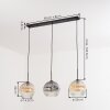 Ripoll Hanglamp, Kogellampje, Hanglamp Amber, Duidelijk, Rookkleurig, 3-lichts