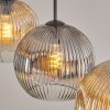 Ripoll Hanglamp, Kogellampje, Hanglamp Amber, Duidelijk, Rookkleurig, 3-lichts