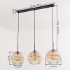 Ripoll Hanglamp, Kogellampje, Hanglamp Amber, Duidelijk, 3-lichts