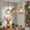 Ripoll Hanglamp, Kogellampje, Hanglamp Amber, Duidelijk, Rookkleurig, 3-lichts