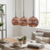 Ripoll Hanglamp, Kogellampje, Hanglamp Koperkleurig, 3-lichts
