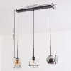 Koyoto Hanglamp, Kogellampje, Hanglamp Amber, Chroom, Duidelijk, Rookkleurig, 3-lichts