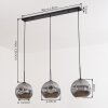 Ripoll Hanglamp, Kogellampje, Hanglamp Rookkleurig, 3-lichts
