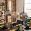 Ripoll Hanglamp, Kogellampje, Hanglamp Amber, Rookkleurig, 3-lichts