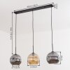 Ripoll Hanglamp, Kogellampje, Hanglamp Amber, Rookkleurig, 3-lichts