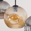 Ripoll Hanglamp, Kogellampje, Hanglamp Amber, Rookkleurig, 3-lichts
