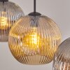 Ripoll Hanglamp, Kogellampje, Hanglamp Amber, Rookkleurig, 3-lichts