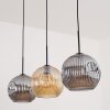 Ripoll Hanglamp, Kogellampje, Hanglamp Amber, Rookkleurig, 3-lichts