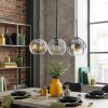 Koyoto Hanglamp, Kogellampje, Hanglamp Amber, Duidelijk, Rookkleurig, 3-lichts