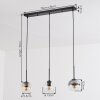 Koyoto Hanglamp, Kogellampje, Hanglamp Amber, Duidelijk, Rookkleurig, 3-lichts