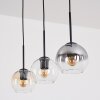 Koyoto Hanglamp, Kogellampje, Hanglamp Amber, Duidelijk, Rookkleurig, 3-lichts