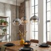 Koyoto Hanglamp, Kogellampje, Hanglamp Amber, Duidelijk, Rookkleurig, 3-lichts