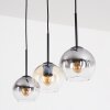 Koyoto Hanglamp, Kogellampje, Hanglamp Amber, Duidelijk, Rookkleurig, 3-lichts