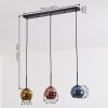 Koyoto Hanglamp, Kogellampje, Hanglamp Blauw, Goud, Koperkleurig, 3-lichts