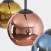 Koyoto Hanglamp, Kogellampje, Hanglamp Blauw, Goud, Koperkleurig, 3-lichts