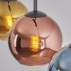Koyoto Hanglamp, Kogellampje, Hanglamp Blauw, Goud, Koperkleurig, 3-lichts