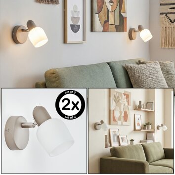Sivol Wandlamp, Muurspot Zandkleurig, 1-licht