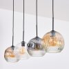 Ripoll Hanglamp, Kogellampje, Hanglamp Amber, Duidelijk, Rookkleurig, 4-lichts