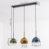 Koyoto Hanglamp, Kogellampje, Hanglamp Blauw, Goud, Groen, Duidelijk, 3-lichts
