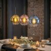 Koyoto Hanglamp, Kogellampje, Hanglamp Blauw, Goud, Duidelijk, Koperkleurig, 3-lichts