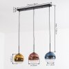Koyoto Hanglamp, Kogellampje, Hanglamp Blauw, Goud, Duidelijk, Koperkleurig, 3-lichts