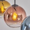 Koyoto Hanglamp, Kogellampje, Hanglamp Blauw, Goud, Duidelijk, Koperkleurig, 3-lichts