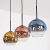 Koyoto Hanglamp, Kogellampje, Hanglamp Blauw, Goud, Duidelijk, Koperkleurig, 3-lichts