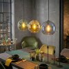 Koyoto Hanglamp, Kogellampje, Hanglamp Blauw, Goud, Groen, 3-lichts