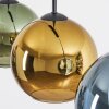 Koyoto Hanglamp, Kogellampje, Hanglamp Blauw, Goud, Groen, 3-lichts